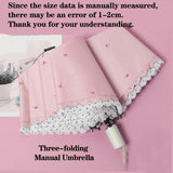 Women's Umbrella Lace Fashion Folding Umbrella Sunshade Umbrella Wind and Rain Resistance Travel Foldable Portable Student Gift