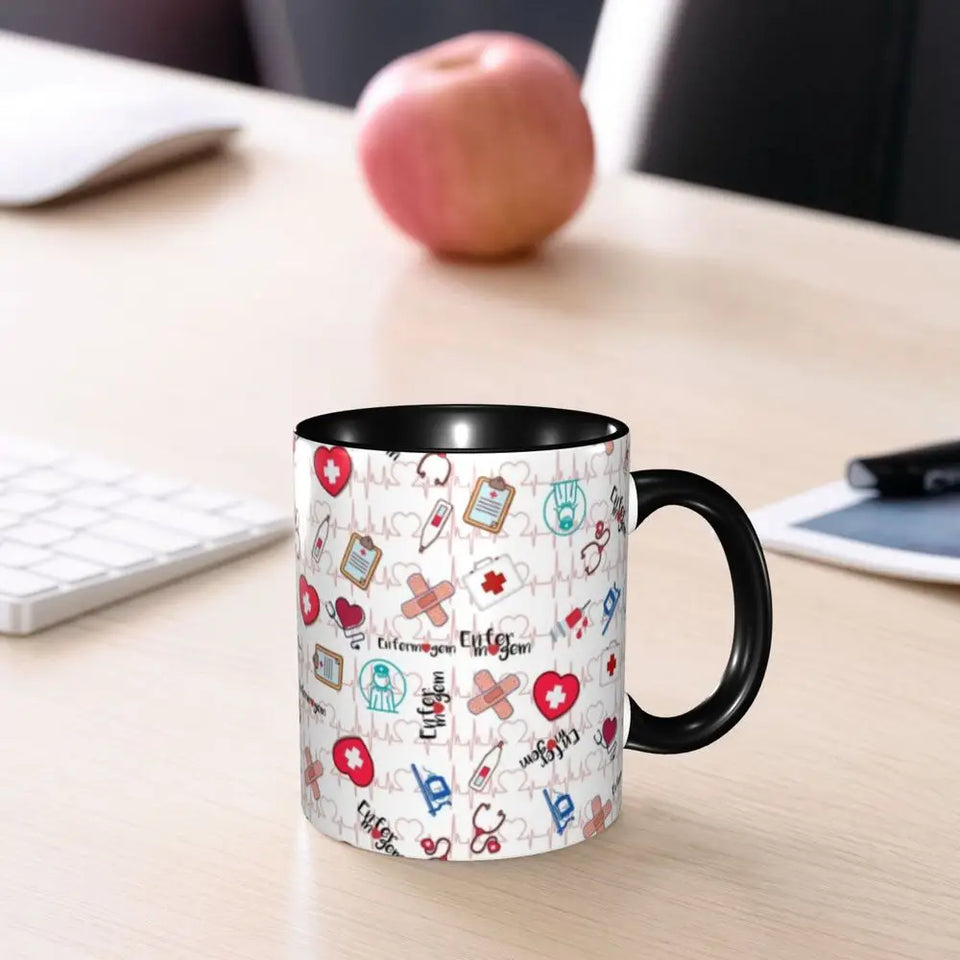 Pink Doctor Nurse Coffee Mugs DIY Customized Enfermera En Apuros Ceramic Milk Tea Mug Cup