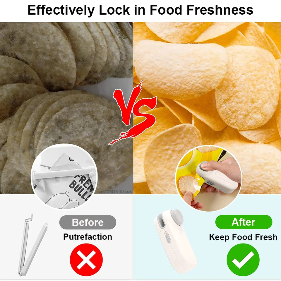 Mini Bag Sealer Portable Heat Bag Sealing Machine Package Sealer Bags Thermal Plastic Food Bag Food Packaging Heat Sealer