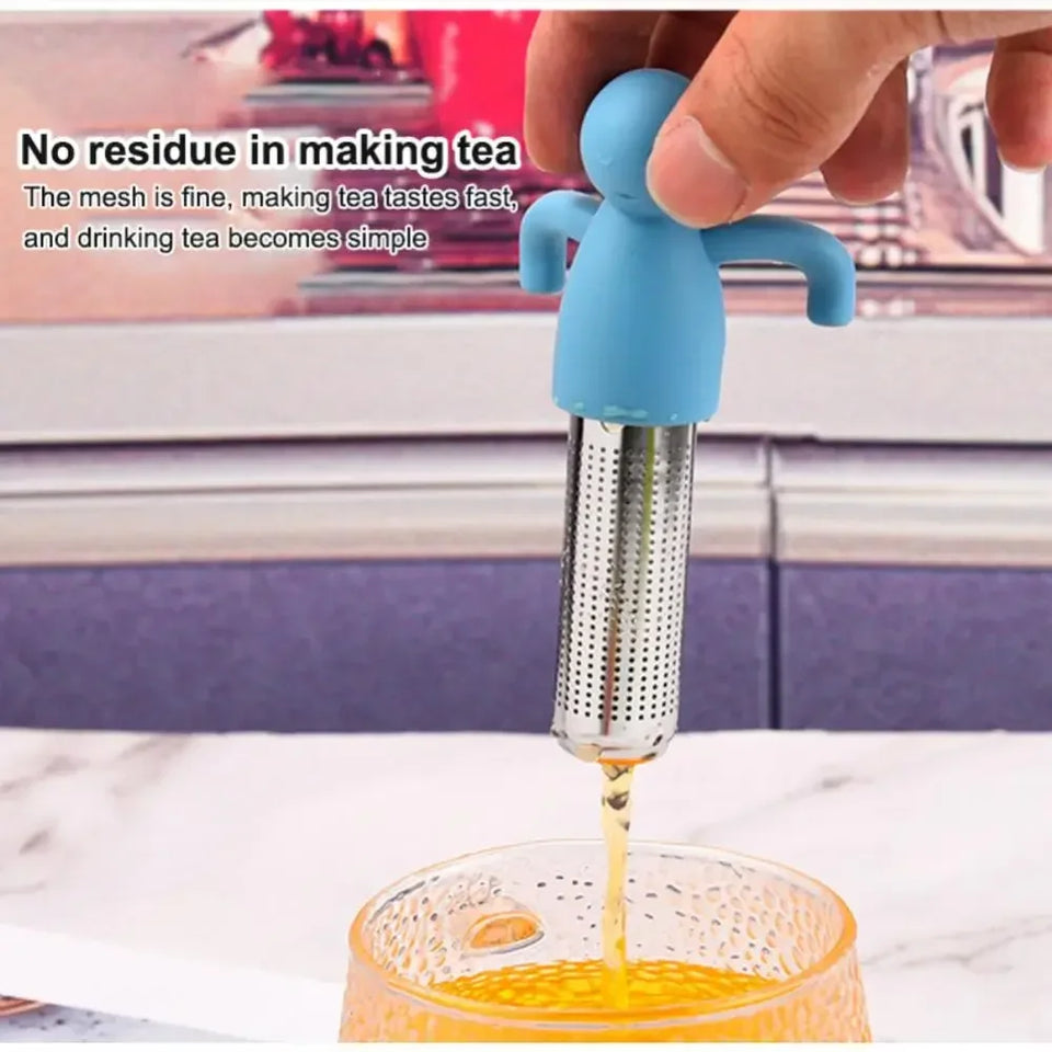 1PC Reusable tea maker Stainless steel tea filter Kitchen Restaurant Garden Accessories Creative humanoid tea filter