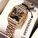 POEDAGAR Fashion Watch For Woman High Quality Waterproof Date Elegant Ladies Watch Stainless Steel Original Women Quartz Watches
