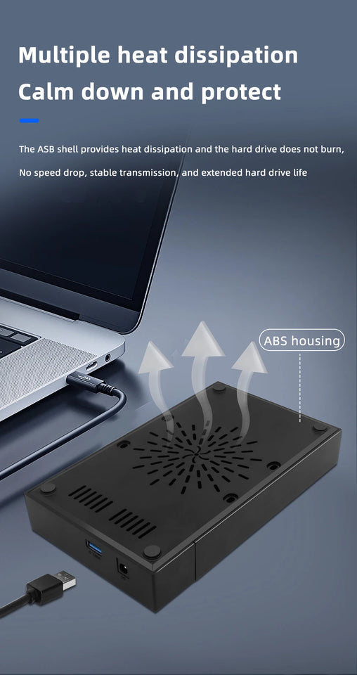 TISHRIC HDD Case 3.5 2.5 SATA to USB 3.0 Adapter External Hard Drive Disk Enclosure for 3.5 SSD Disk 450Mb/s 18TB HDD Box Case