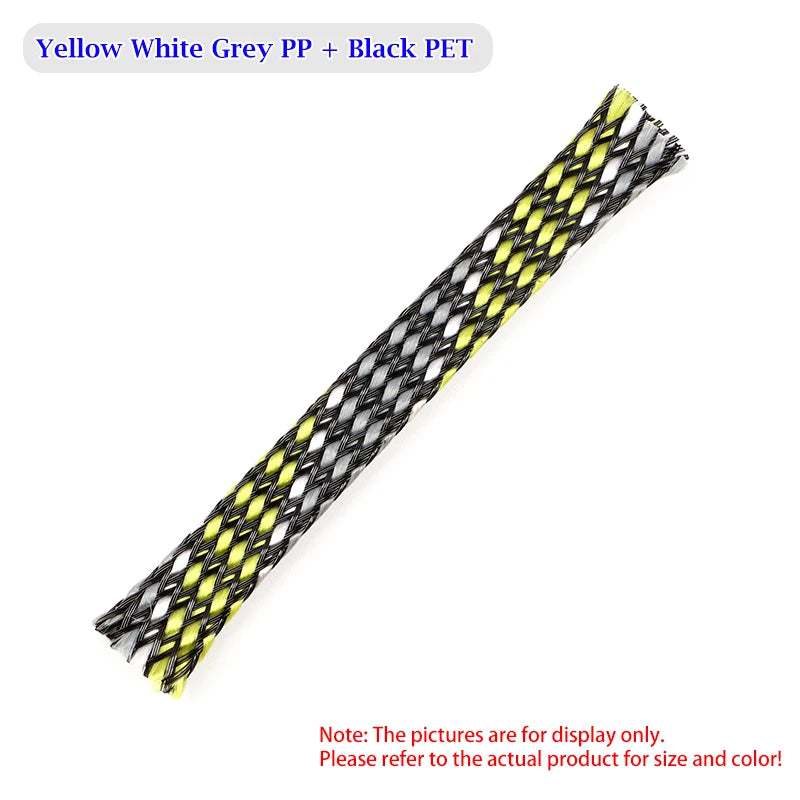1~100m New  Flexible Braided PP Cotton + PET Yarn Harness Sheath Sleeving Cable Sleeve Wrie Insulated Protection Wrap 4 8 12mm