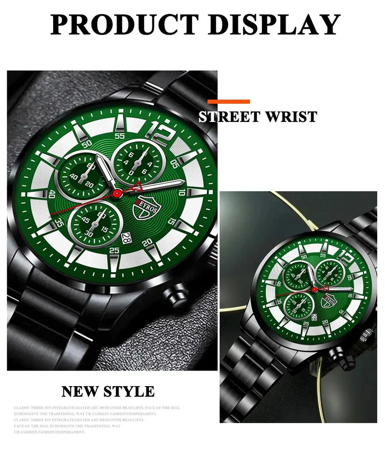Fashion Men Stainless Steel Watch Luxury Calendar Quartz Wrist Watch Mens Business Watches for Man Luminous Clock