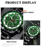Fashion Men Stainless Steel Watch Luxury Calendar Quartz Wrist Watch Mens Business Watches for Man Luminous Clock