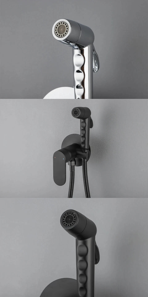 ULA Brass Bidet Faucet Black Toilet Faucet Handheld Toilet Bidet Sprayer Set Hygienic Shower Hot Cold Water Mixer Shower Head