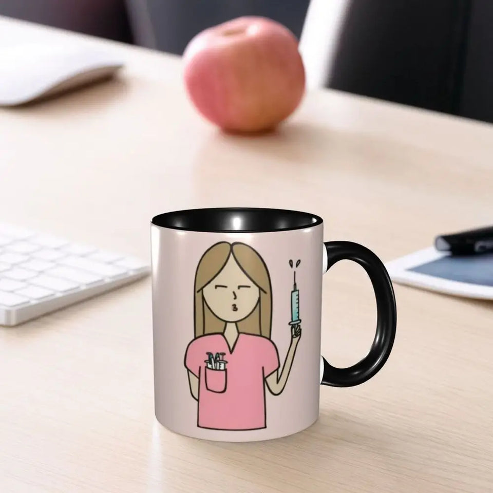 Pink Doctor Nurse Coffee Mugs DIY Customized Enfermera En Apuros Ceramic Milk Tea Mug Cup