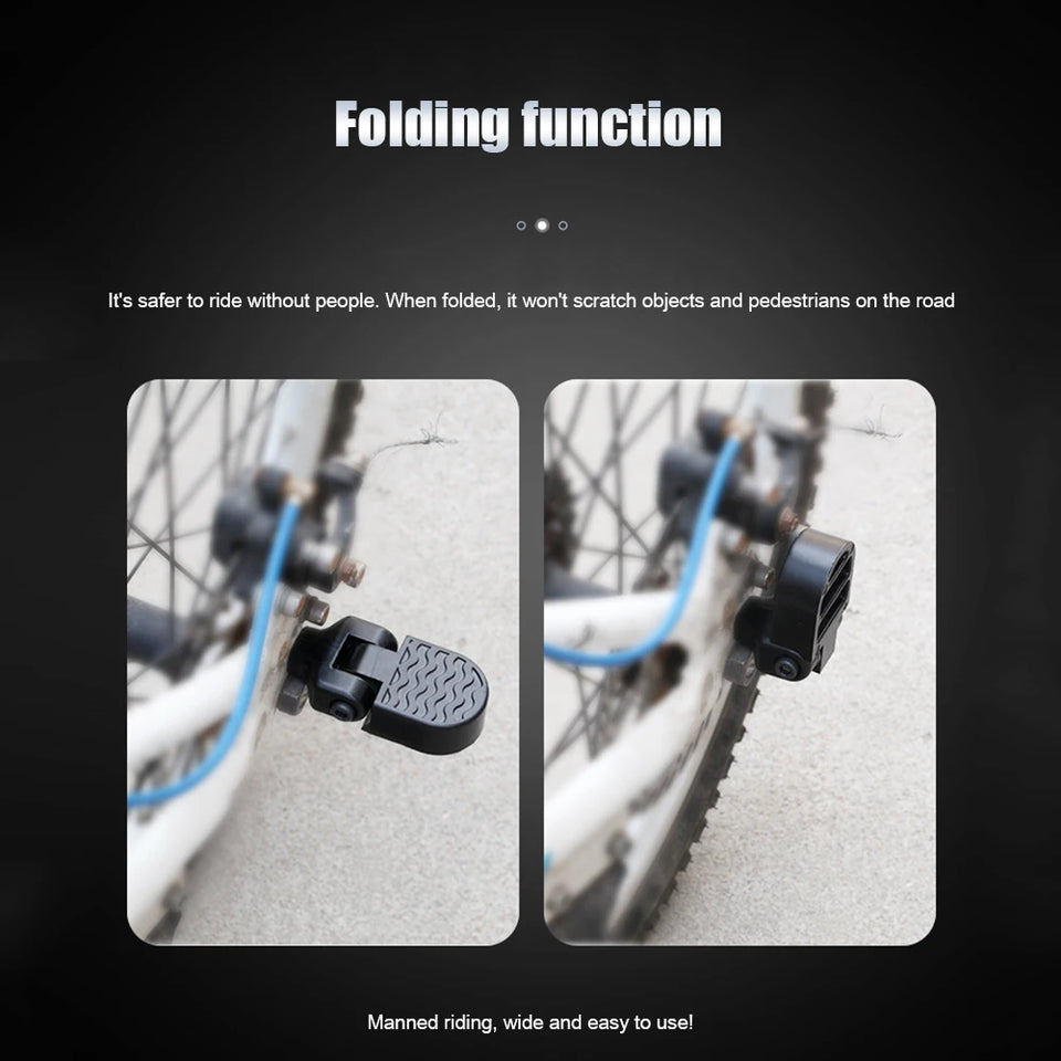 1 Pair Bicycle Folding Rear Pedal Anti Slip Aluminum Alloy Folding Footrest Mountain Bike Foot Pegs Rear Pedals