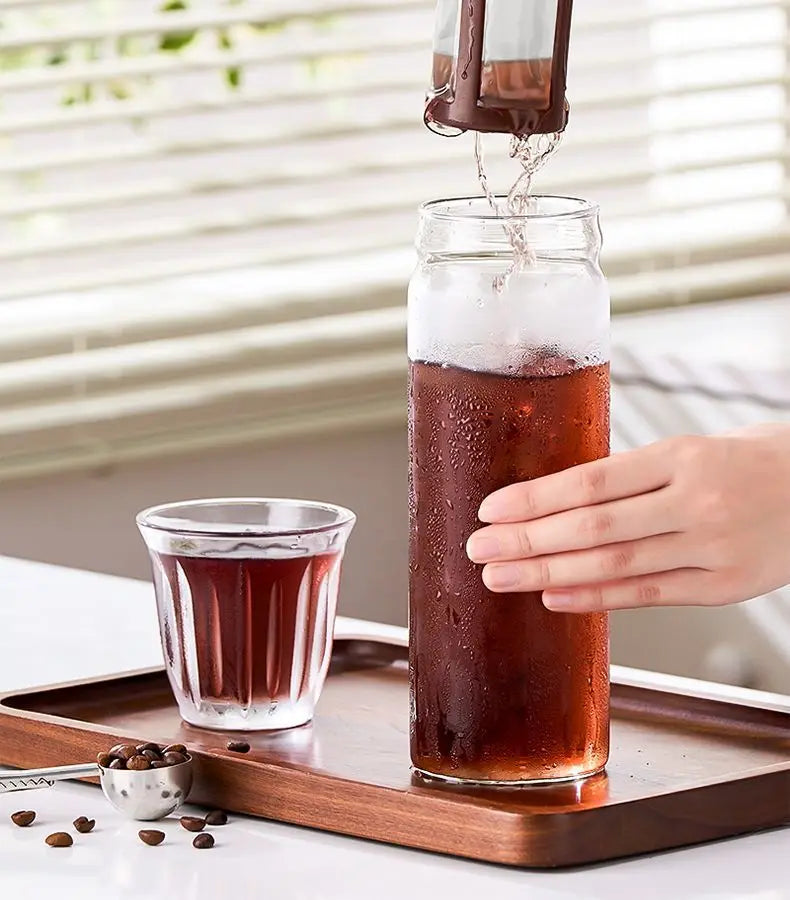 GIANXI Cold Brew Coffee Maker Home Cold Kettle Portable non-leaking Tea Cold Brew Cup Ice Drop Kettle Cold Brew Fruit Teapot