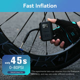 [2026 NEW] Peakspeak AS260PRO Electric Mini Bike Pump 600mAh Battery 120PSI Max Bike Cordless Tire Inflator with LED Display