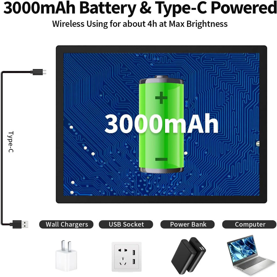 A3 Rechargeable Light Pad With Bottom Bracket, Clip and bag,3000 MAh Battery Powered Light Box For Diamond Painting,Sketching