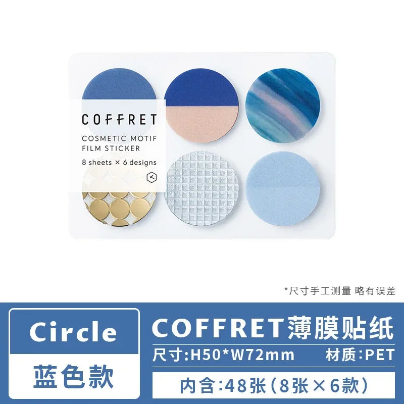 Japan Kingjim COFFRET Beauty Collection Label Sticker Colorful Translucent Creative Pattern Advanced Decoration Collage Bookmark