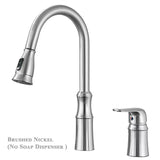 Matte Black Kitchen Sink Faucet with Pull Down Sprayer 1 Handle 2 Hole Mixer Tap Hot and Cold Taps