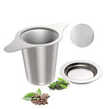 Tea Infuser Basket with Dual Handle Fine Mesh Stainless Steel Cup Loose Leaf Tea Funnel Strainer Tearoom Supplies