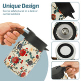 Vintage Floral Tea Thermos Stainless Steel Tea Kettle Drip-Proof Tea Pot With Tea Infuser Mini Thermo Coffee Pot Home Teaware