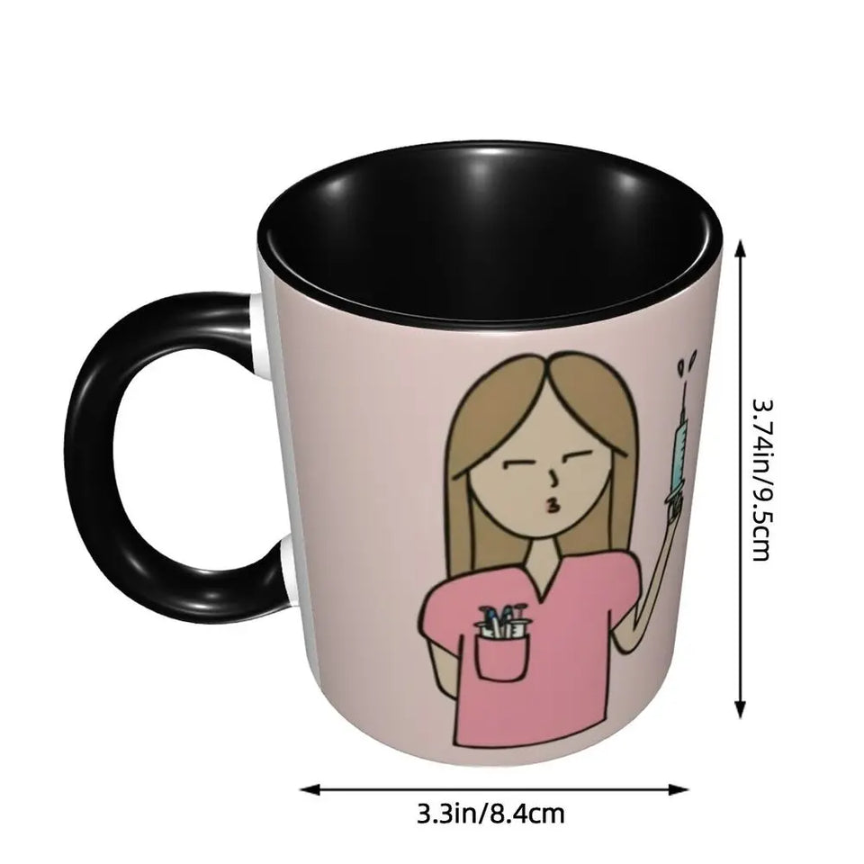 Pink Doctor Nurse Coffee Mugs DIY Customized Enfermera En Apuros Ceramic Milk Tea Mug Cup