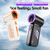 2025 New High Speed Turbo Small Air Cannon Electric Fan Portable Digital Display Handheld Fan USB Charging Fan Outdoor Mini Fan