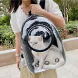 Portable Transparent Pet Cat Carrier Clear Dome Space Capsule Pet Carrying Bag Breathable Cat Backpack Vet Visit