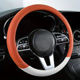 New Style Coffee Brown Car Steering Wheel Cover - All-Season Skin-Feel Nappa Leather, Automotive Grip