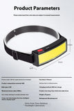 COB LED Super Bright Headlamp Rechargeable 180° Head Lamp Flashlight Outdoor Waterproof Running Fishing Camping Hiking Headlight