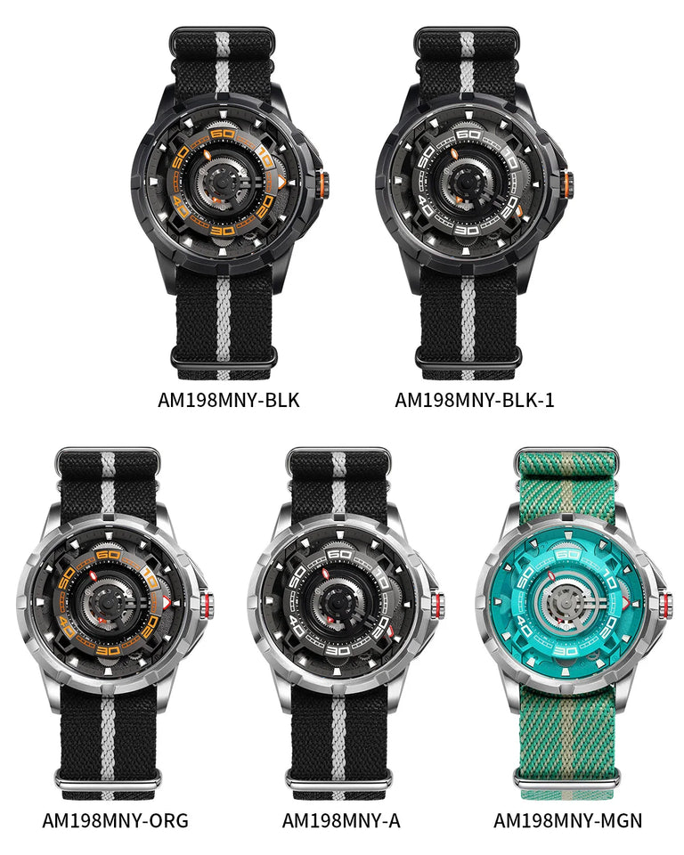 BERNY Automatic Men's Skeleton Watch 5ATM Luminous Sapphire Exhibition 3D Dial 316L Steel MIYOTA 82S0 Mechanical Watches for Men