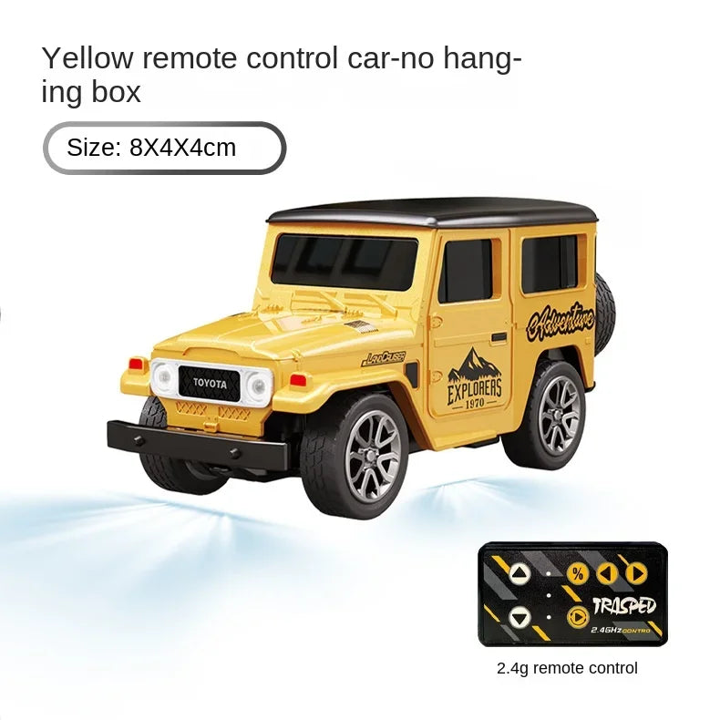 J40Small Mini Remote Control Alloy Birthday Gift Toy Car Model with Lights and Hanging Box for Boys