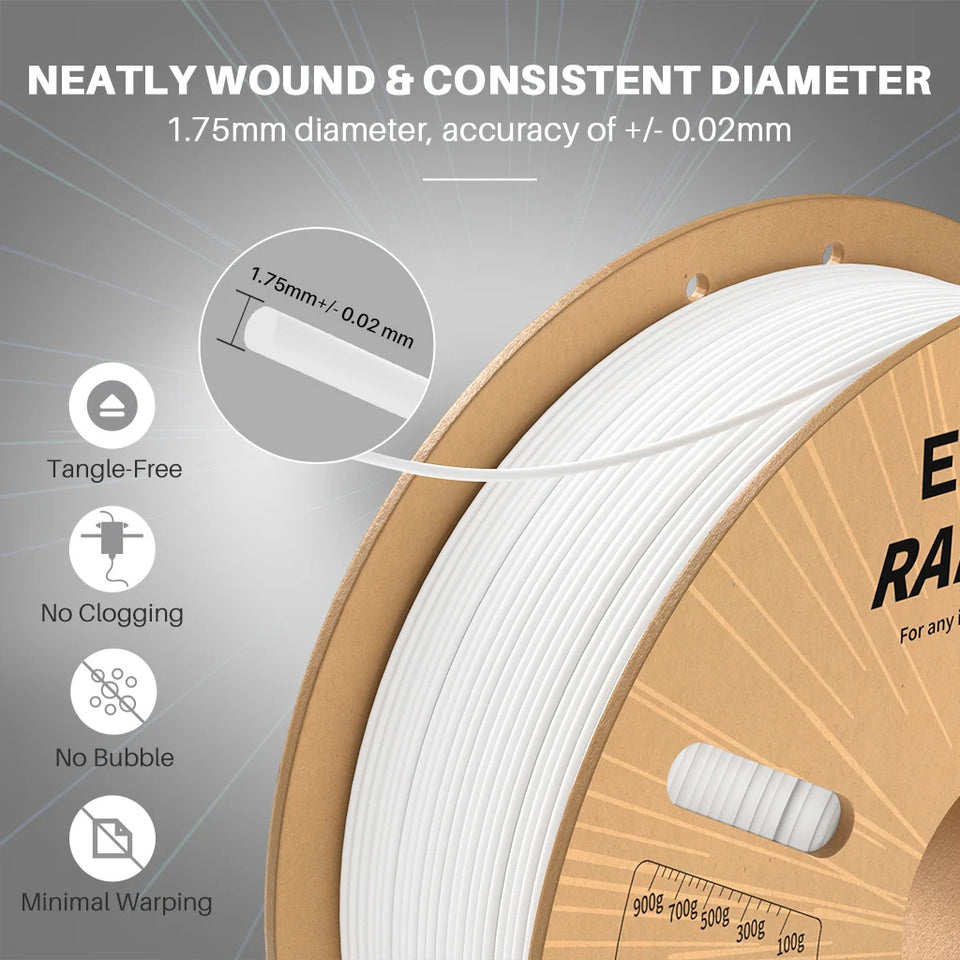 ELEGOO RAPID PLA+ Filament 1.75mm, 3D Printer Filament, Support 30-600mm/s Printing Speed, Compatible with Most FDM 3D Printers