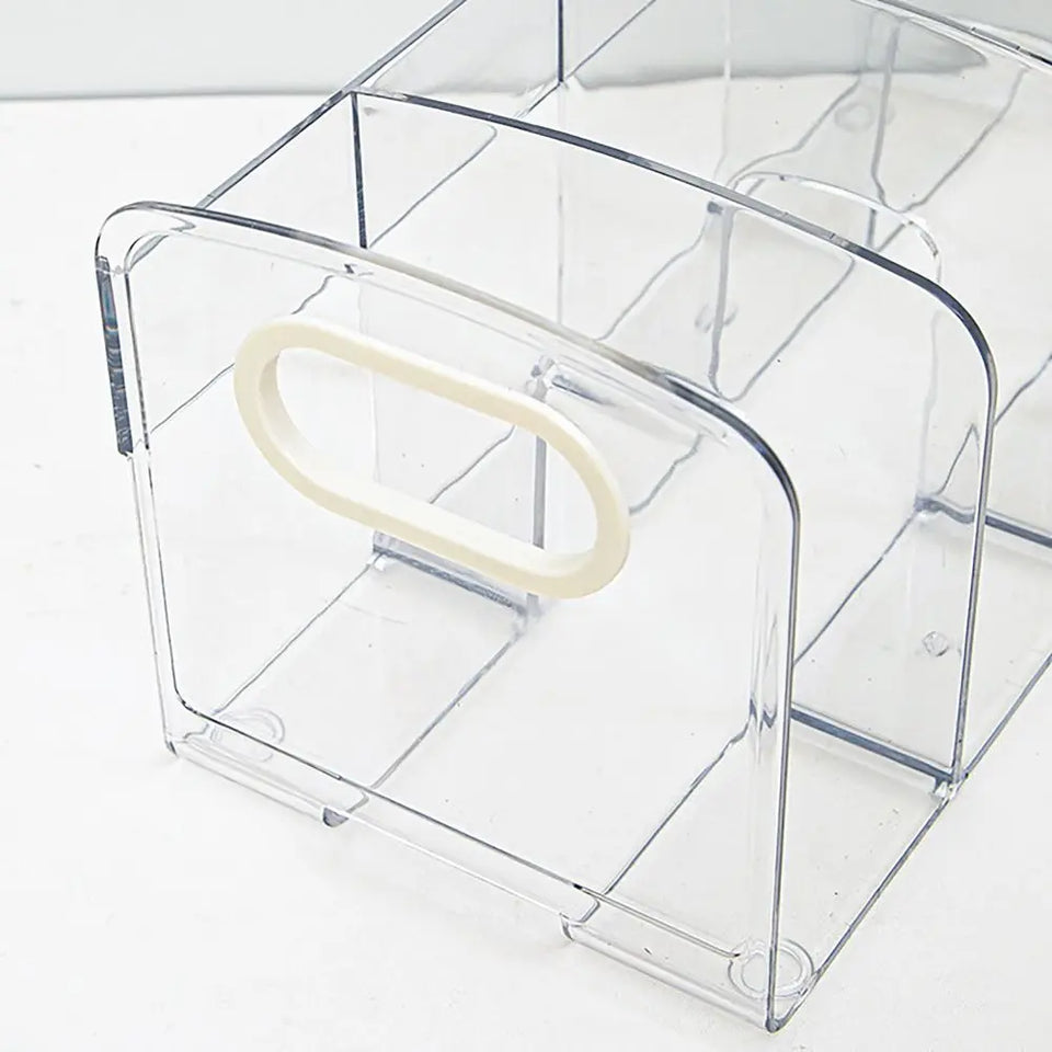 Convenient Clear Acrylic Bookends with Handle Desk Organizer Divided Book Stand Desktop Book Holder Student