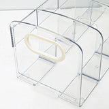 Convenient Clear Acrylic Bookends with Handle Desk Organizer Divided Book Stand Desktop Book Holder Student