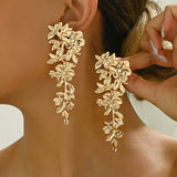 New Personalized Punk Style Flowers Long Drop Earrings Ladies Fashion Trend Holiday Party Accessories Jewelry Gifts