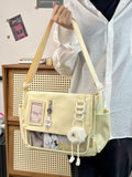 Y2K Japanese Harajuku School Bags for Teenage Girls New Transparent Itabag Crossbody Bag DIY Badges Display Plate Ita Bag