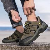 Spring Casual Shoes Men Breathable Comfortable Lace Up Walking Shoes Autumn Classic Outdoor Sneakers Thick-Soled Hiking Shoes
