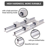 2PCS Linear Guide Rails SBR12 SBR16 SBR20 SBR25 200-2200mm+4PCS UU  Bearing Blocks  for DIY Mills CNC Part - Ship from USA