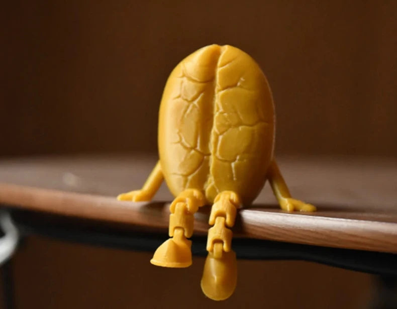 3D printing coffee bean creative ornament, movable and interesting desktop ornament, desk coffee companion decoration