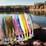 10Pcs 9cm T Tail Worm Soft Bait Plastic Fishing Soft Lure Paddle Tail Swim Baits for Bass Trout Freshwater Saltwater