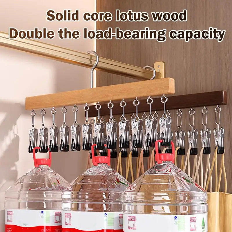 Closet Organizer With 10/12 Clips, Space Saving Hanging Closet Organizer, Space-Saving Hat Scarf Clothespins