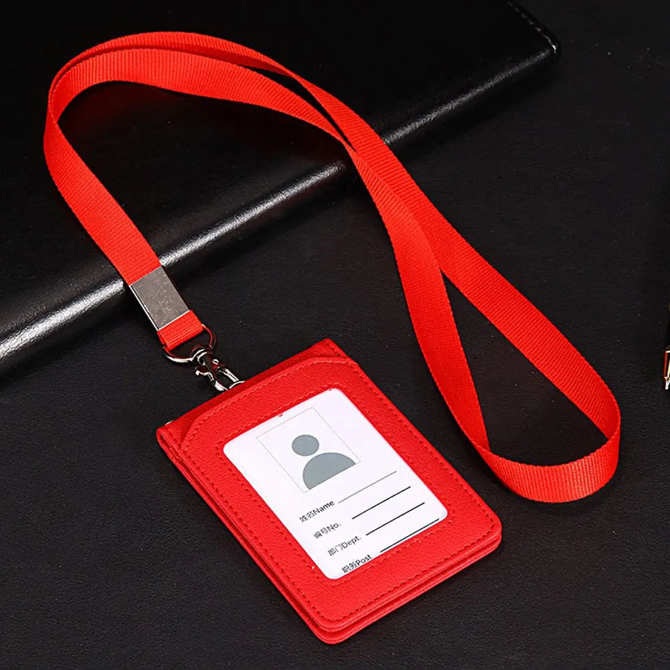 Neck Strap Stationery Business Office School Supplies Card Holder with Lanyard ID Desk Organizer Badge Holder Bus Cards Cover