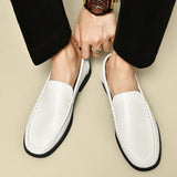 Leather Men Footwear Slip on Office Man Formal Shoes Wedding Party Men Dress Shoes Breath Driving Lazy Loafers Moccasins