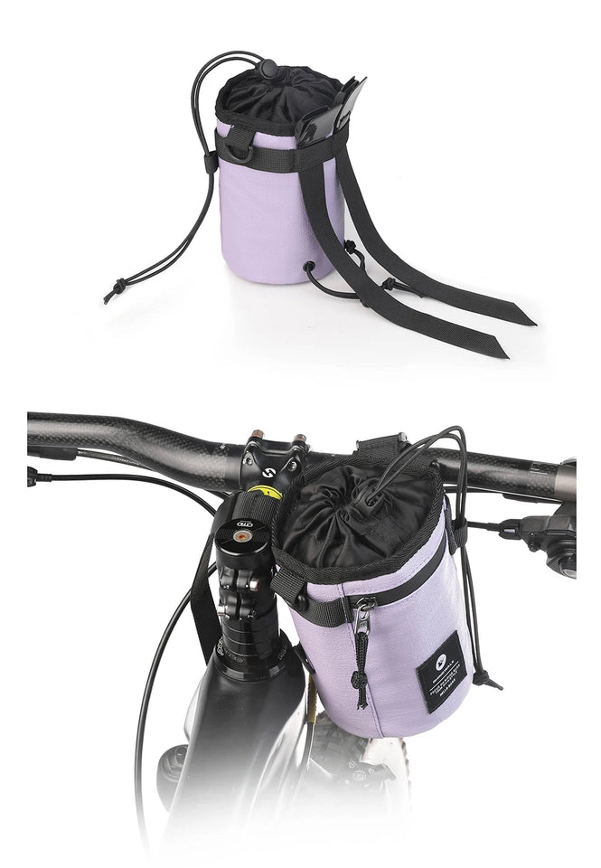 Rhinowalk Bicycle Handlebar Bag 1.6L Insulated Water Bottle Bag Cycling Front Tube Bag Commuting Morandi Color Shoulder Pack