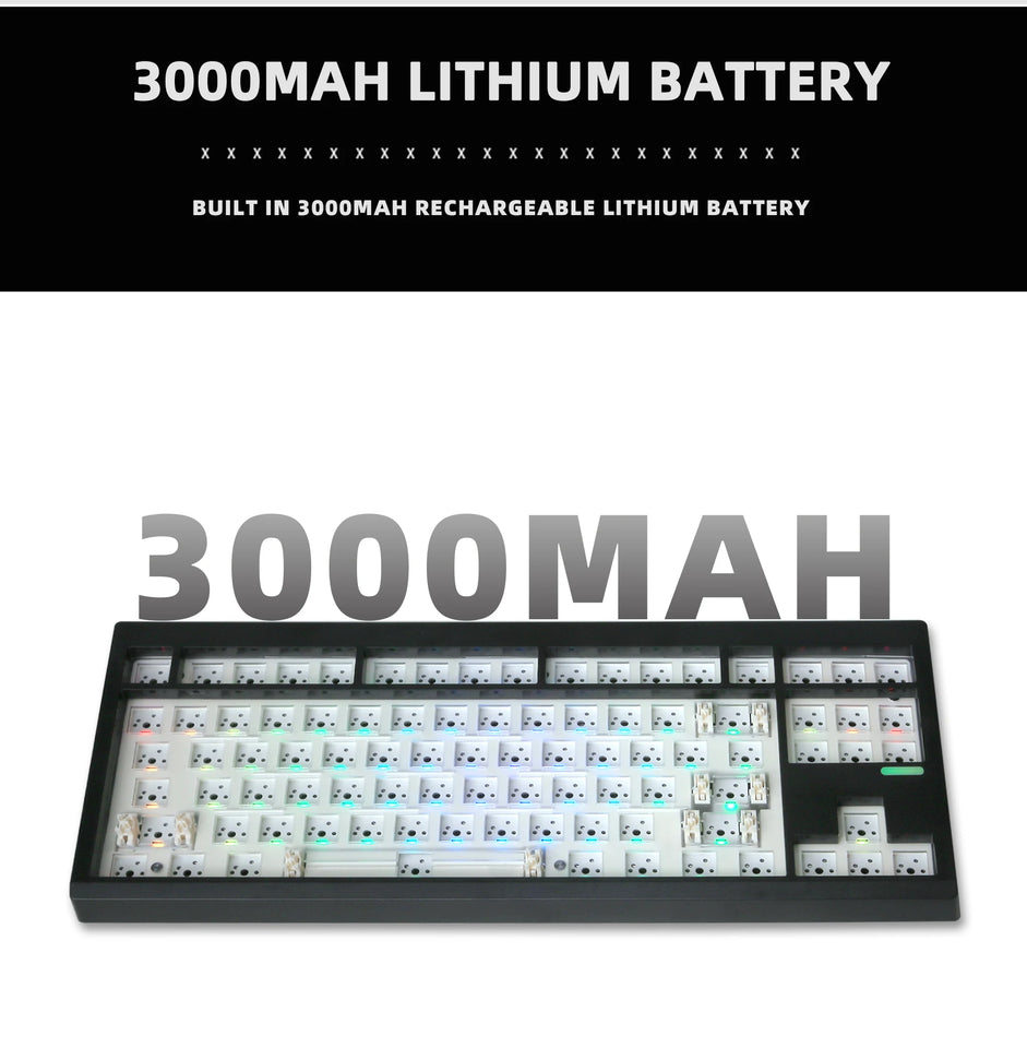 ZUOYA GMK87L Mechanical Keyboard KIT  Gasket Structure VIA /Qmk Programmable Hot-Swap Three Mode Wireless RGB Keyboard KIT