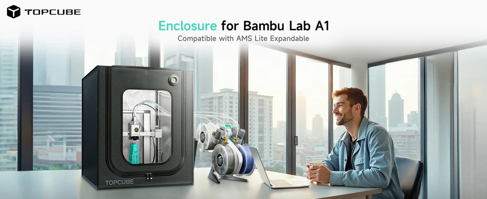 YOOPAI 3D Printer Enclosure For Bambu Lab A1/A1 mini Large Size Enclosure with LED Light Fireproof Waterproof Dustproof  Black