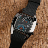 Barrel shaped Men's watch Fashion Sport LED Dashboard Pattern Dial Digital Wrist Watch Gift Digital LED Sports Watch Gifts Mens