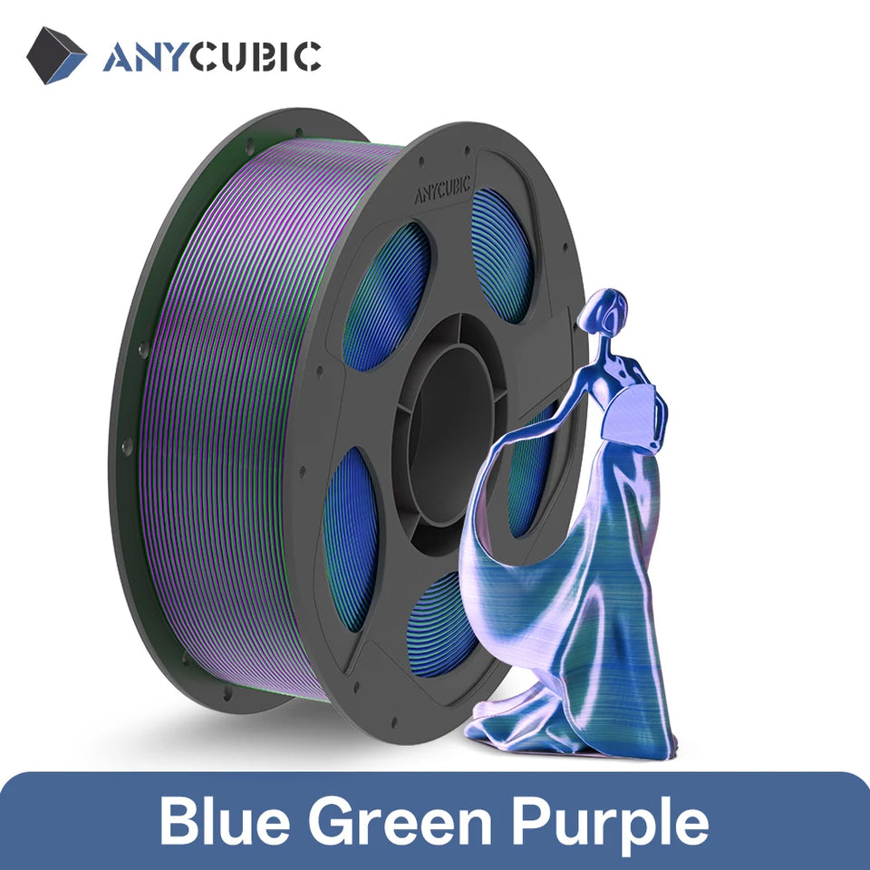ANYCUBIC Dual-Color Silk Filament Silk Texture FDM 3D Printer PLA Filament Shine Bright Multicolor Silk 3D Printing Material