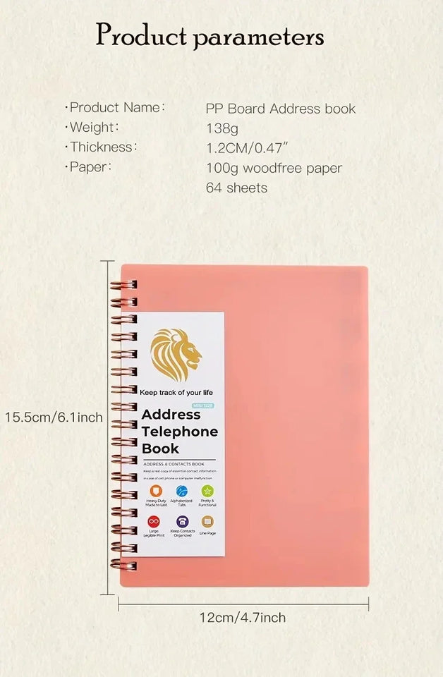 MINI Size Notebook Telephone Address & Birthday Book With Alphabetic Tabs Notepad Notebooks Writing Pads Office School Supplies