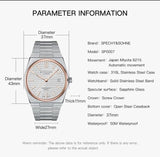 New Specht&Sohne Wine Red Men's Mechanical Wristwatch Miyota Automatic Watches Sapphire Crystal 37MM Stainless Steel Waterproof