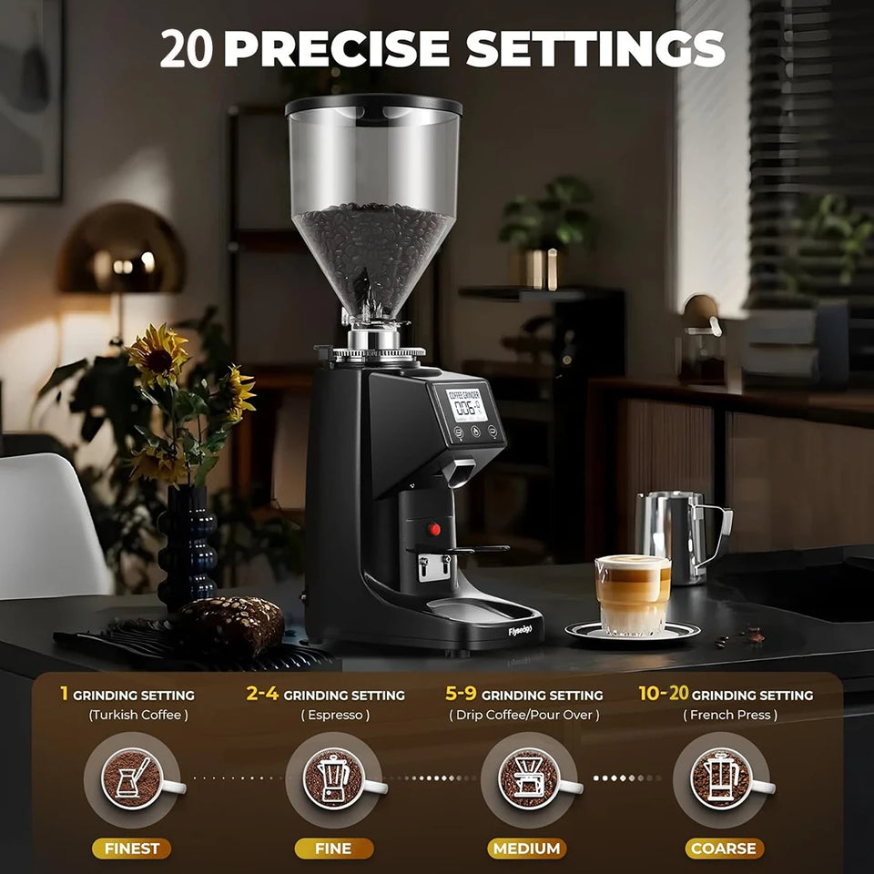 High Precise Modern Coffee Powder Grinder Machine 64mm Flat Burr Grinder Moledora De Cafe