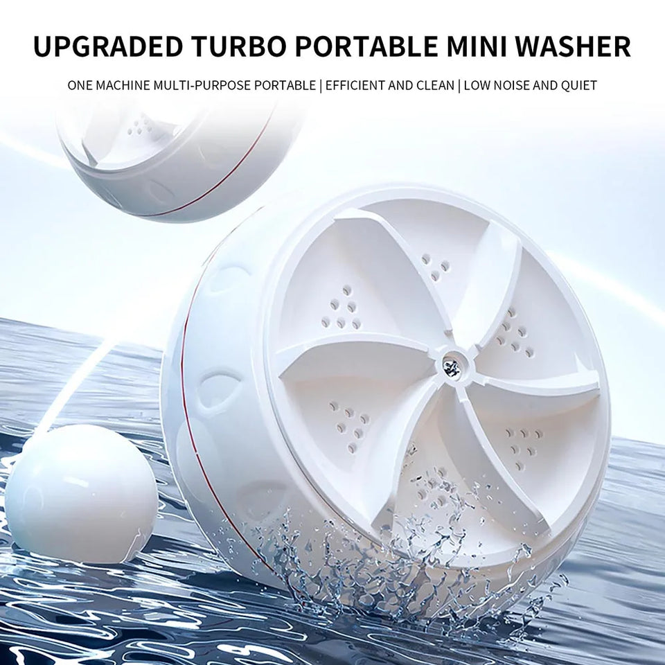 Portable Turbo Washing Machine Hight Power Mini Ultrasonic Washer for Baby Clothes Underwear Socks Business Trip Travel USB