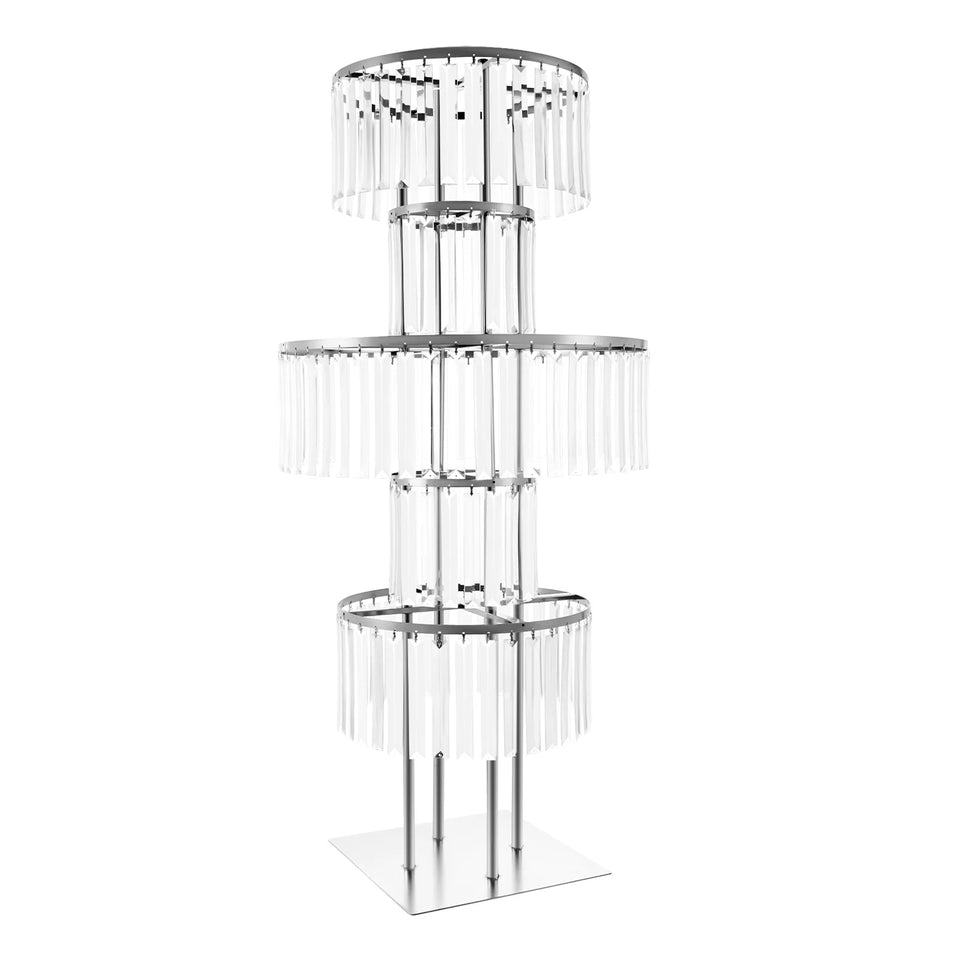 5 Tiers Gold/Silver Wedding Centerpieces Flower Stand Vase Centerpiece Acrylic Flower Stand with Hanging Acrylic