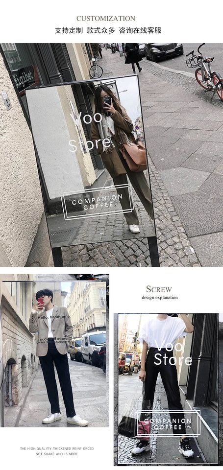 Outdoor photo mirror floor-to-ceiling clothing store display board door sign billboard mirror