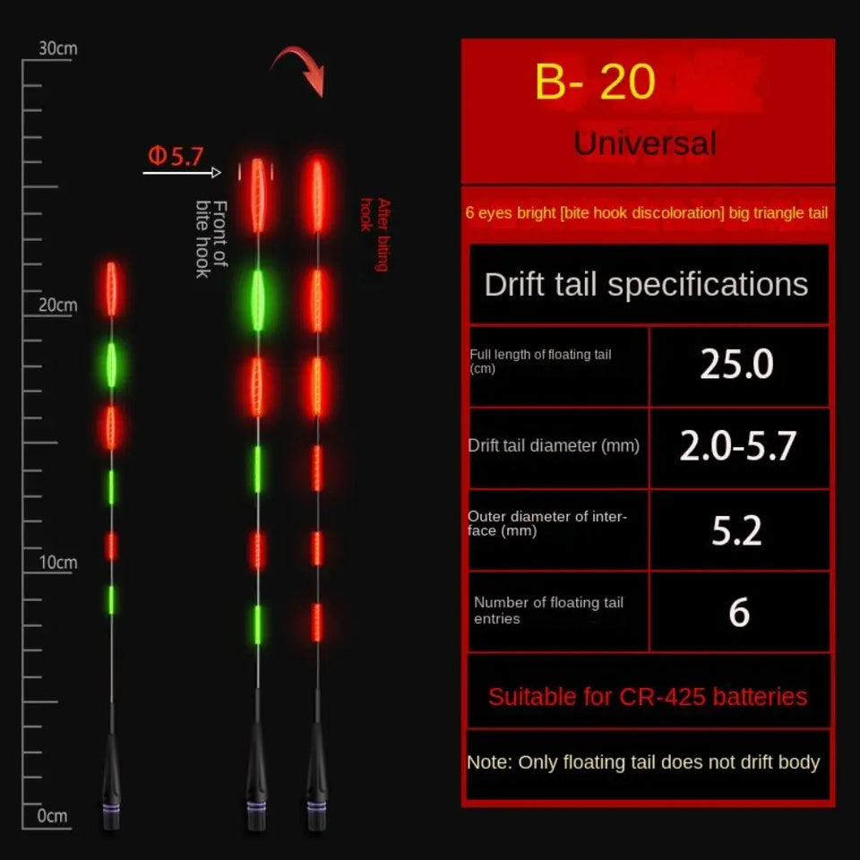 1Pcs Ultra Sensitive Electronic Float tail Electronic Floats Buoy Smart Float Top Gravity induction electronic tail drift